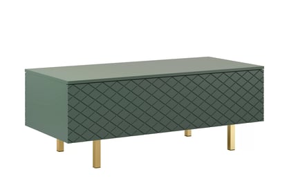 Konferenční stolek Scalia II 120 cm 2K s úložným prostorem - labrador mat / zlaté nohy - Omezená nabídka