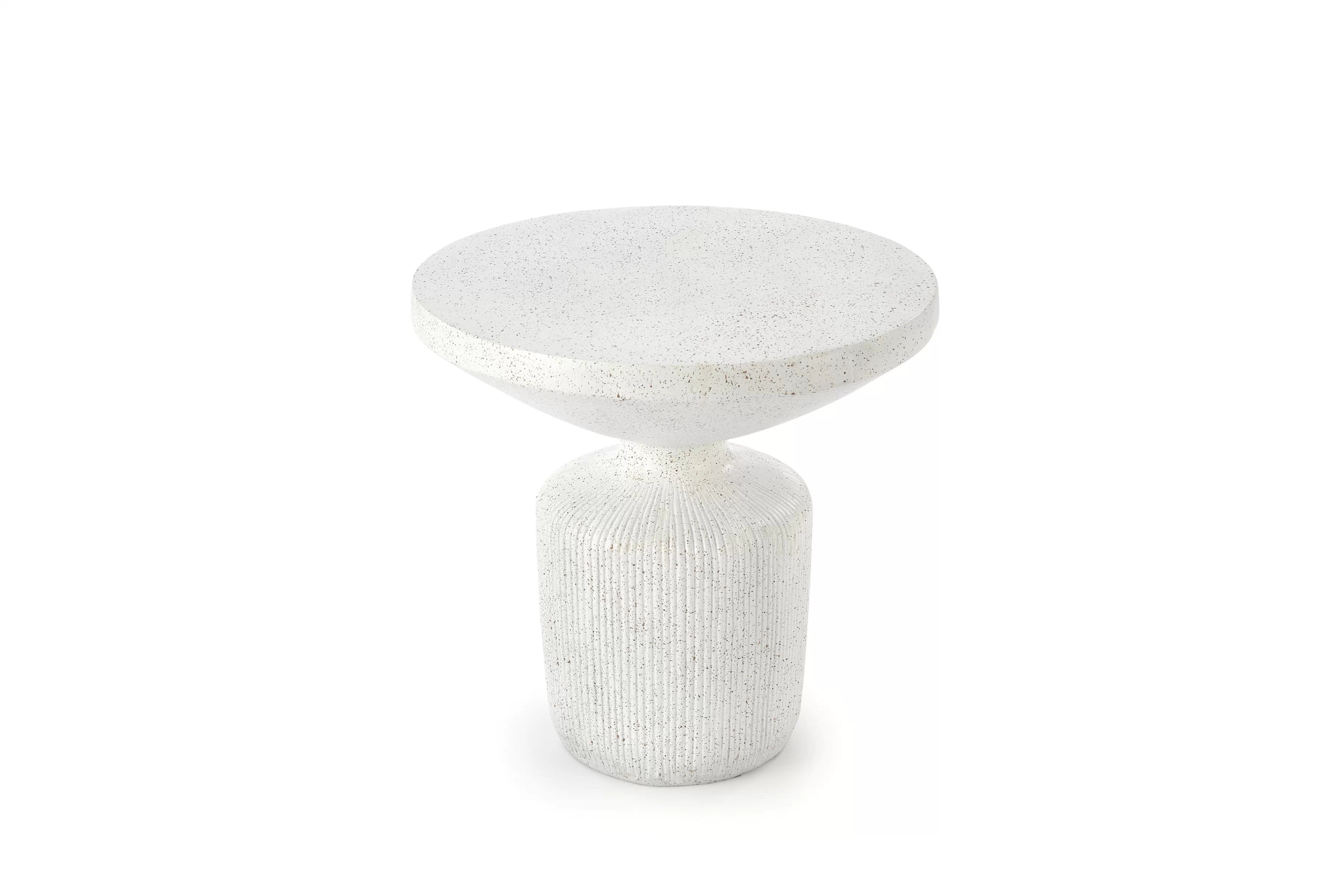 Biely konferenčný stolík Sintro 54 cm - biele terrazzo Stolík kawowy Sintro 54 cm - biale lastryko