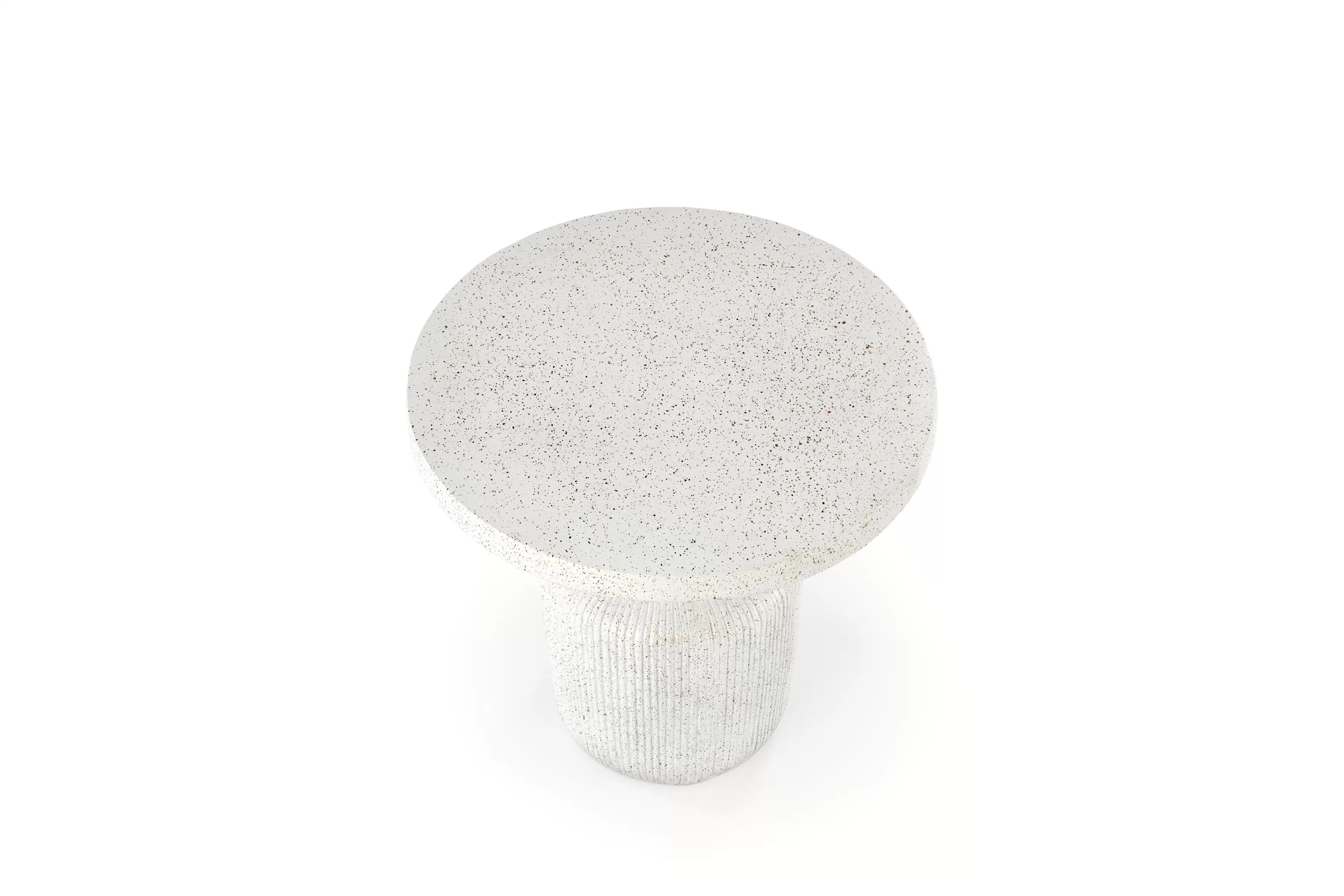 Biely konferenčný stolík Sintro 54 cm - biele terrazzo Stolík kawowy Sintro 54 cm - biale lastryko