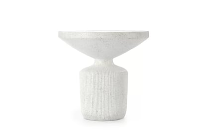 Biely konferenčný stolík Sintro 54 cm - biele terrazzo Stolík kawowy Sintro 54 cm - biale lastryko