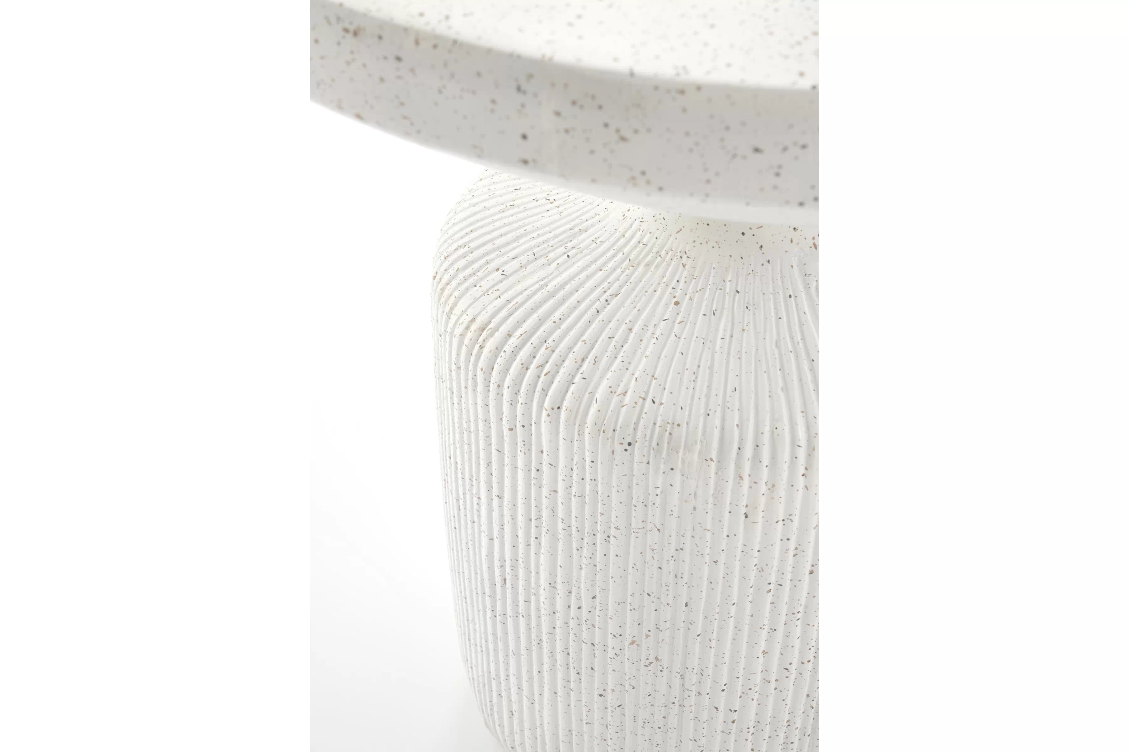 Biely konferenčný stolík Sintro 54 cm - biele terrazzo Stolík kawowy Sintro 54 cm - biale lastryko