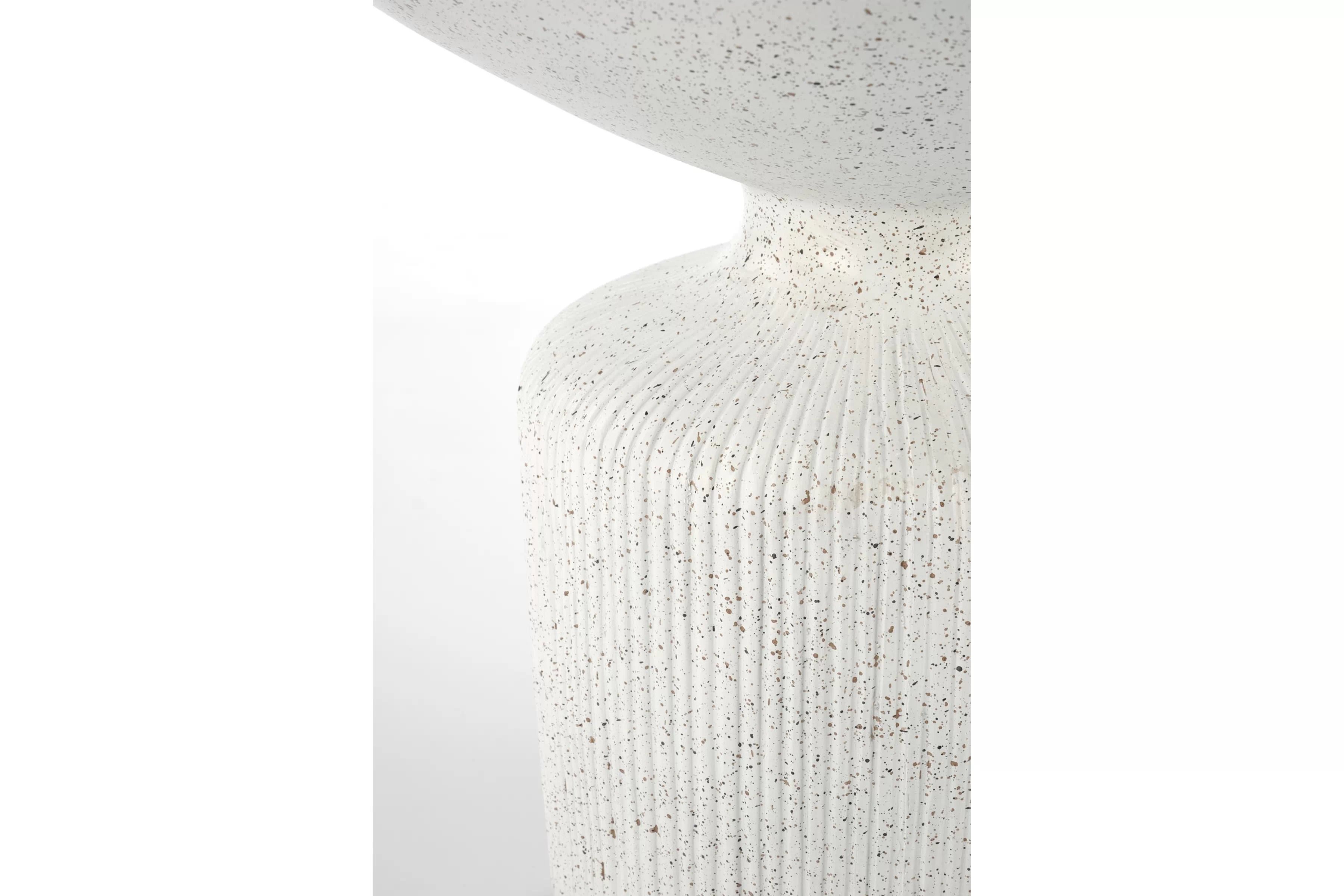 Biely konferenčný stolík Sintro 54 cm - biele terrazzo Stolík kawowy Sintro 54 cm - biale lastryko