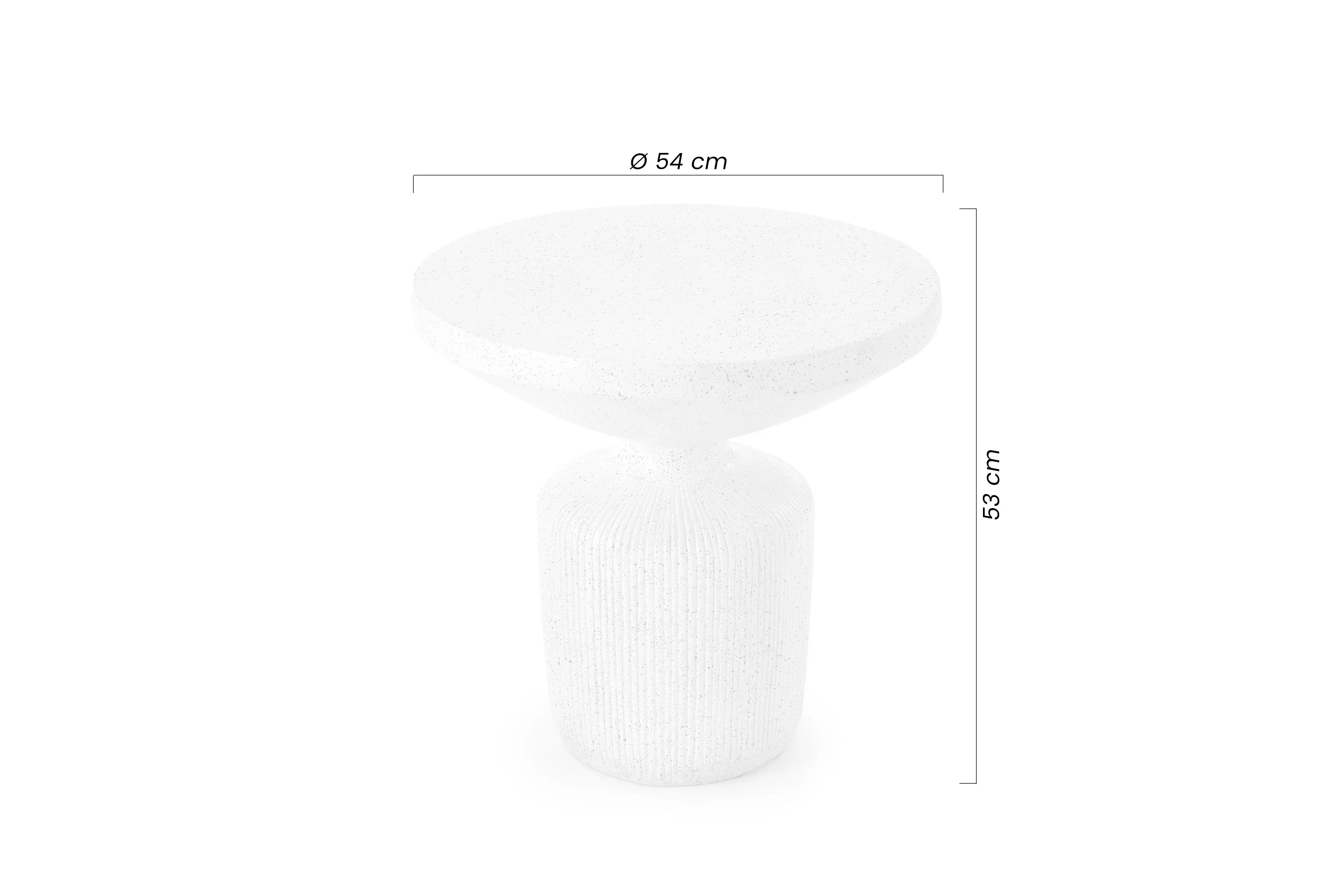 Biely konferenčný stolík Sintro 54 cm - biele terrazzo Stolík kawowy Sintro 54 cm - biale lastryko