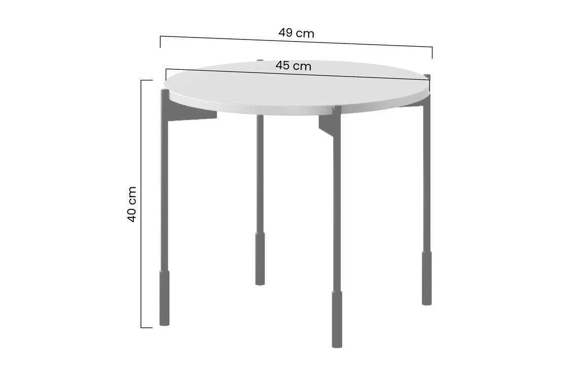 Kulatý konferenční stolek Sonatia 45 cm - burgund stolek kawowy Sonatia 45 cm okragly na kovových nohách - burgund