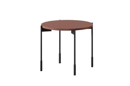 Okrúhly konferenčný stolík Sonatia 45 cm na kovových nohách - burgund