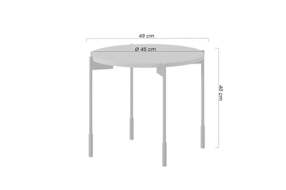 Okrúhly konferenčný stolík Sonatia 45 cm na kovových nohách - kasmír Stolík kawowy Sonatia 45 cm okragly na kovových nohách - kašmír