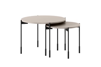 Okrúhly konferenčný stolík Sonatia 45 cm na kovových nohách - kasmír Stolík kawowy Sonatia 45 cm okragly na kovových nohách - kašmír