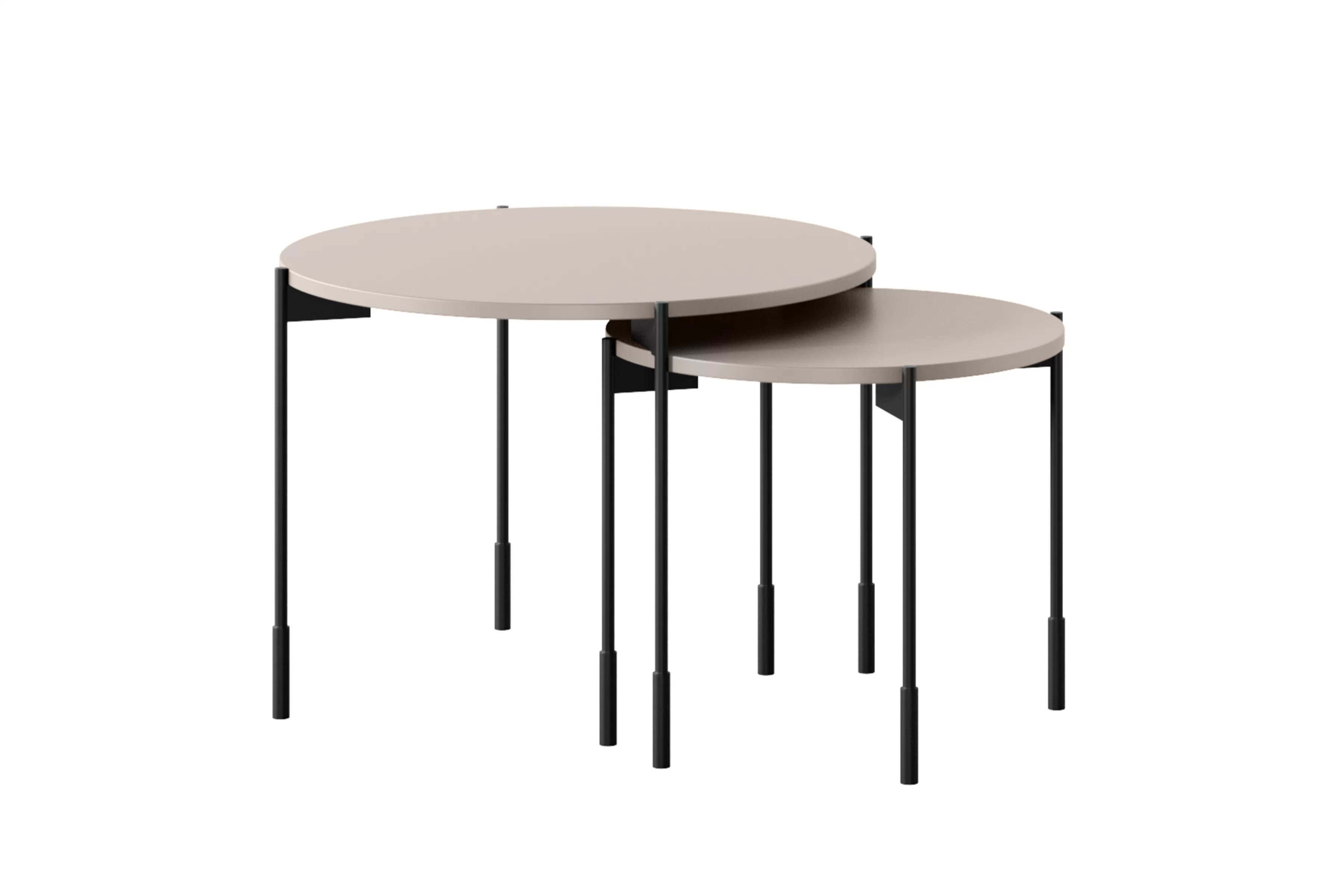 Okrúhly konferenčný stolík Sonatia 45 cm na kovových nohách - kasmír Stolík kawowy Sonatia 45 cm okragly na kovových nohách - kašmír