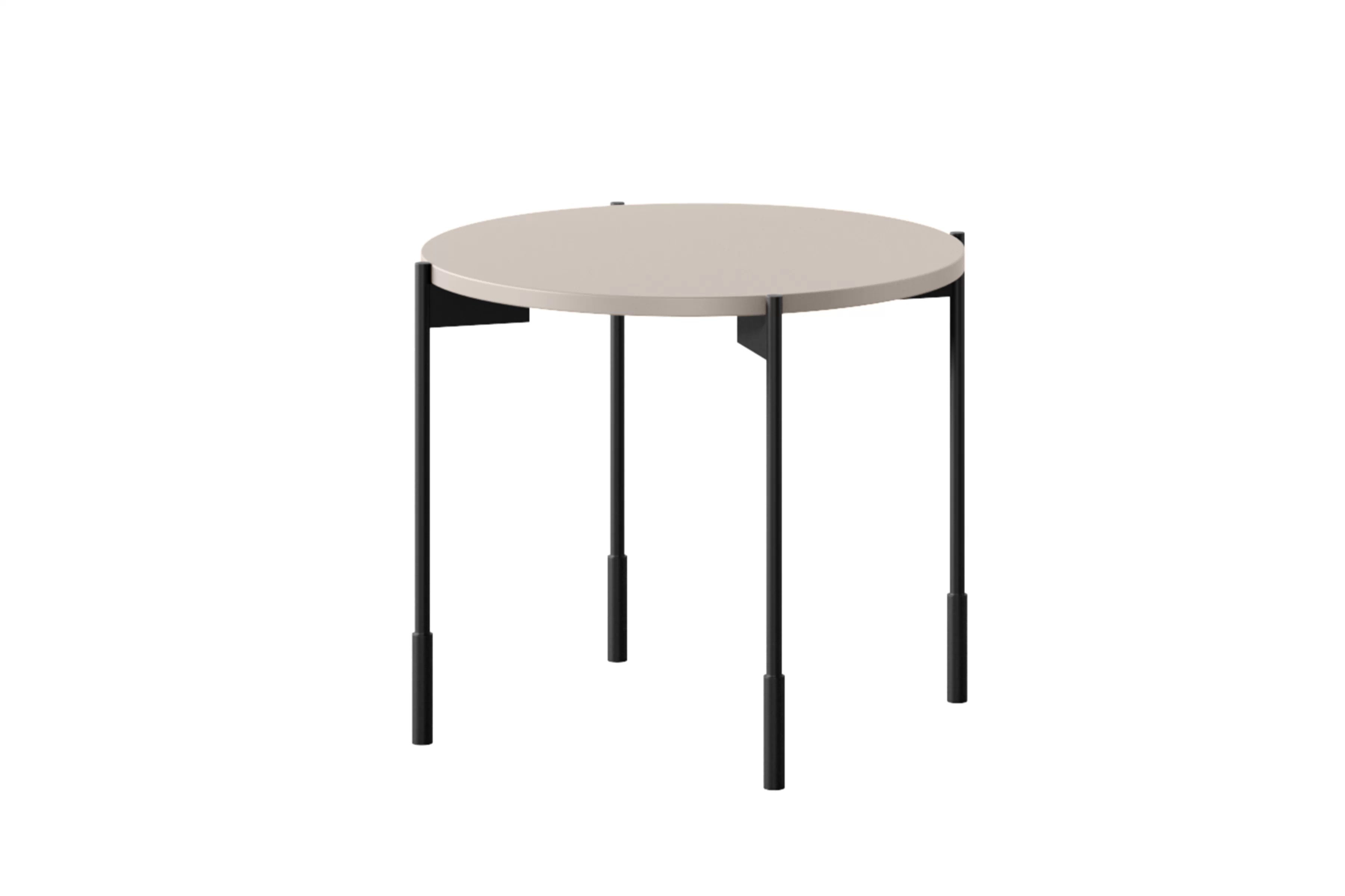 Okrúhly konferenčný stolík Sonatia 45 cm na kovových nohách - kasmír Stolík kawowy Sonatia 45 cm okragly na kovových nohách - kašmír