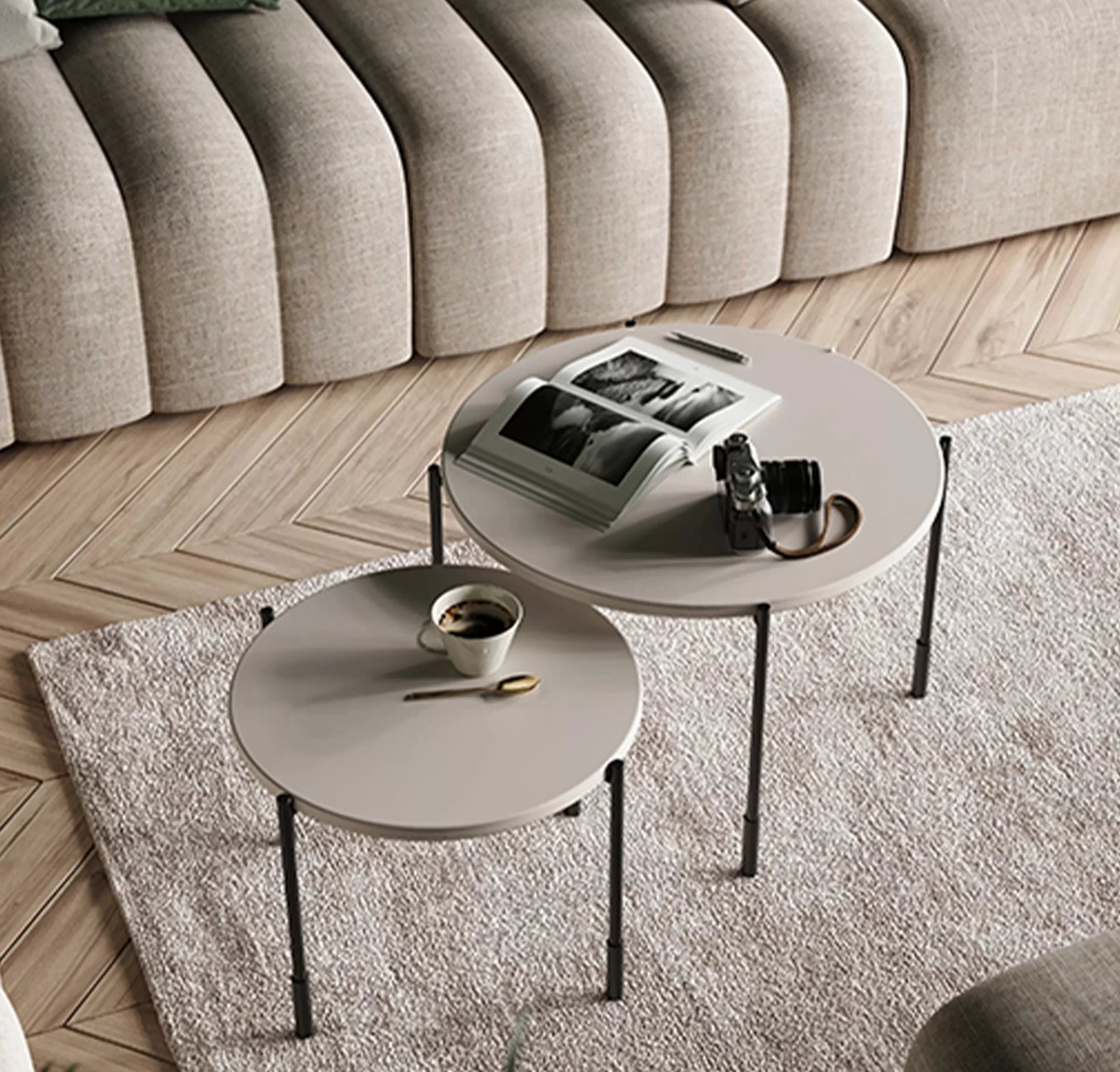 Konferenční stolek Sonatia 45 cm kulatý na kovových nohách - kašmír stolek kawowy Sonatia 45 cm okragly na kovových nohách - kašmír