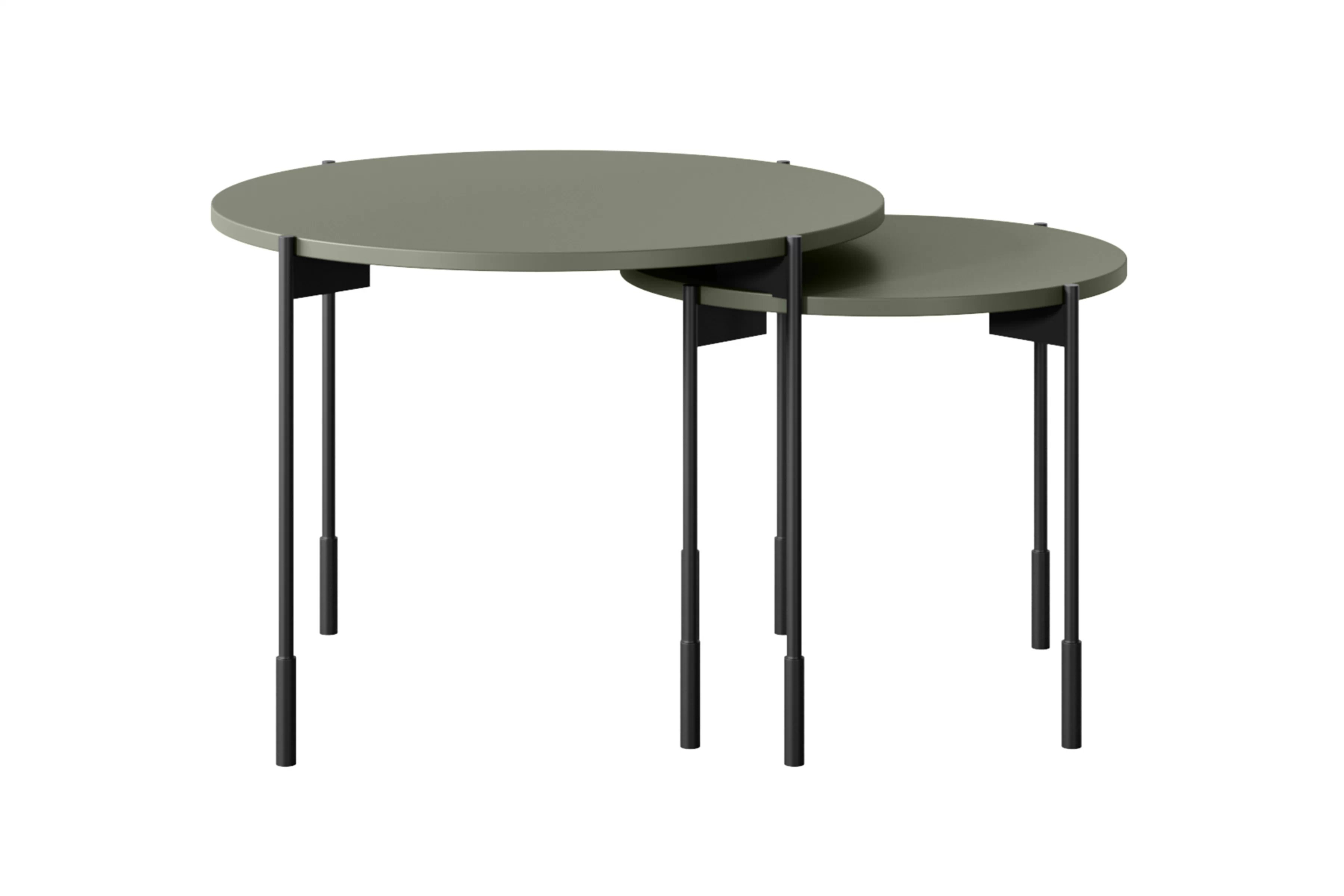 Konferenční stolek Sonatia 45 cm kulatý na kovových nohách - olivová stolek kawowy Sonatia 45 cm okragly na kovových nohách - olivová