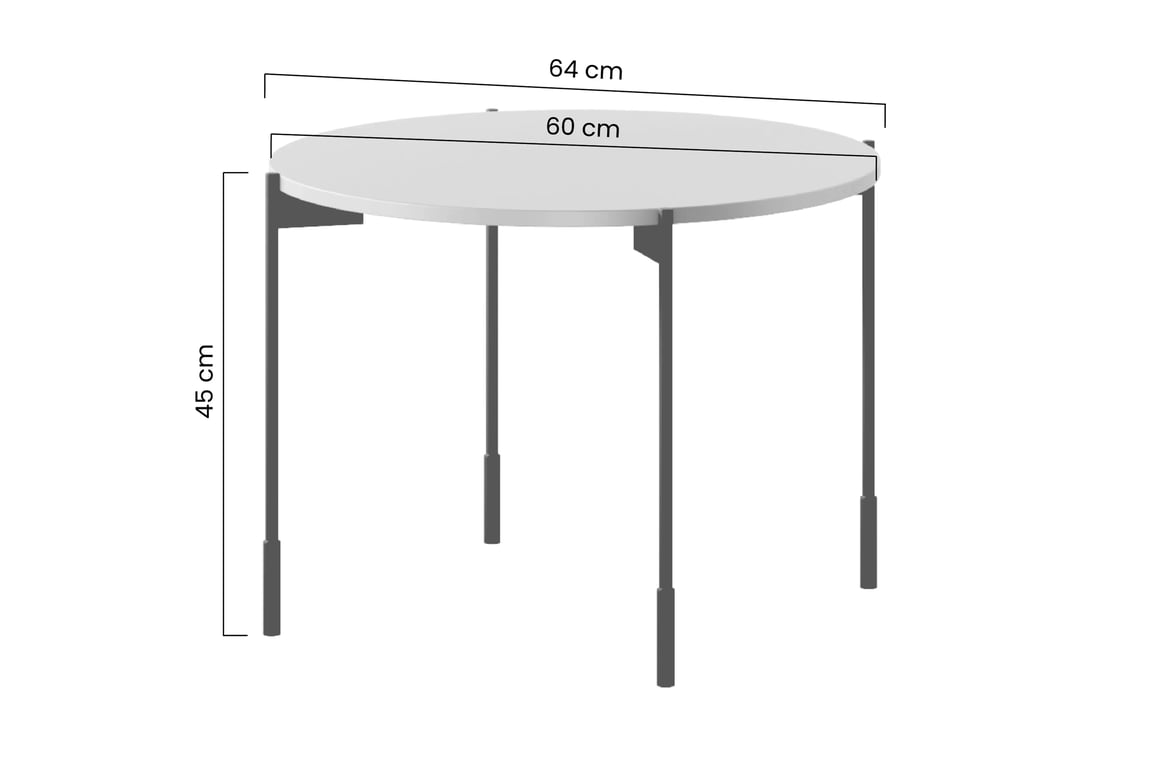 Kulatý konferenční stolek Sonatia 60 cm - burgund stolek kawowy Sonatia 60 cm okragly na kovových nohách - burgund