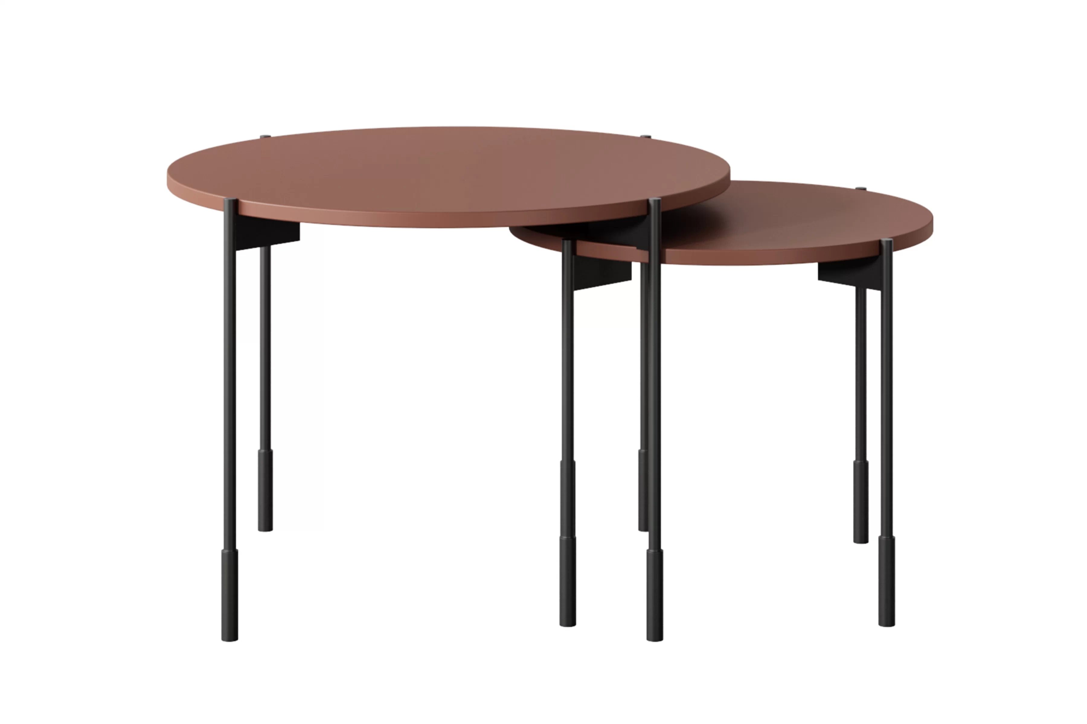 Konferenčný stolík Sonatia 60 cm okrúhly na kovových nohách - bordový Konferenčný stolík Sonatia 60 cm okragly na kovových nohách - burgund