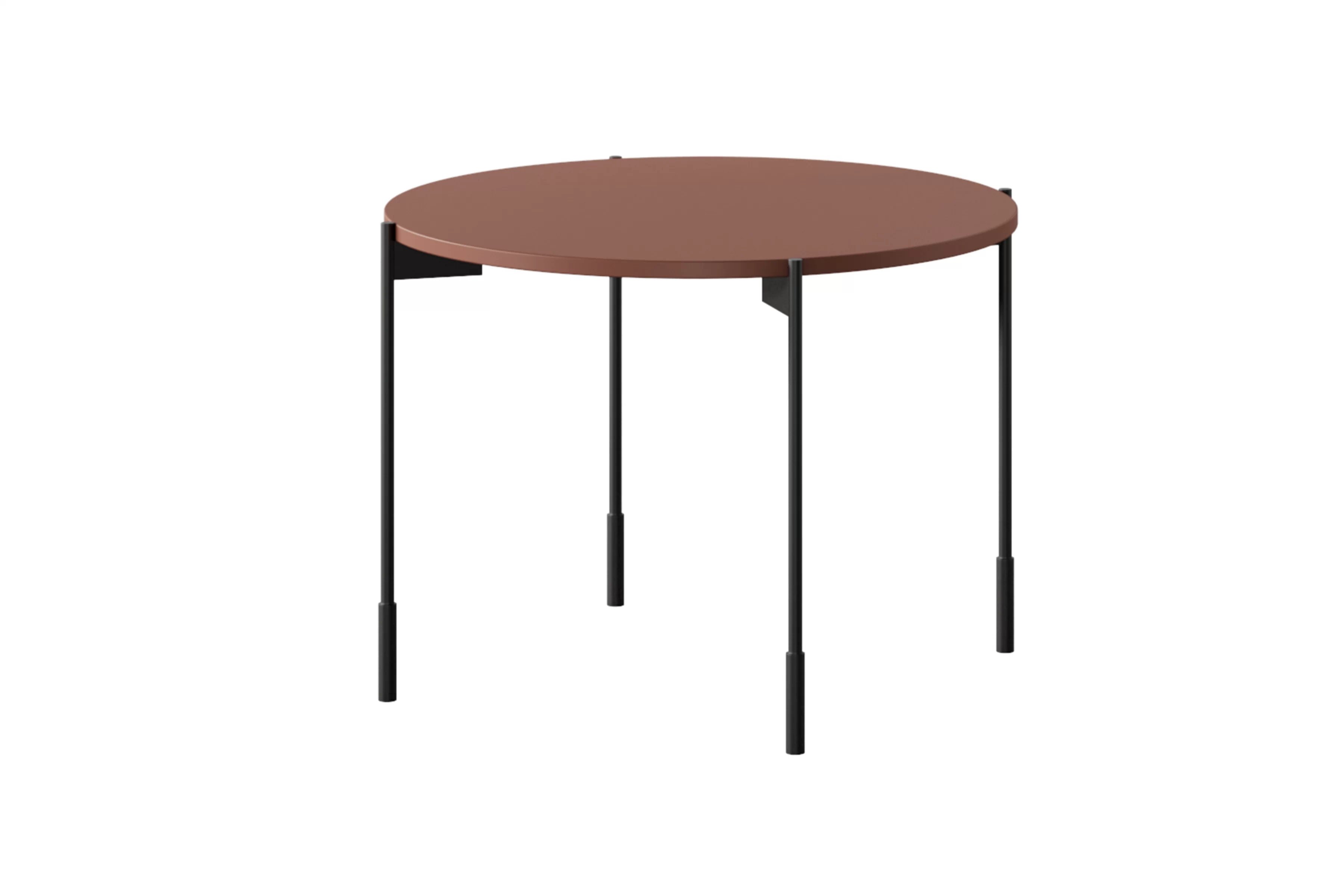 Konferenčný stolík Sonatia 60 cm okrúhly na kovových nohách - bordový Konferenčný stolík Sonatia 60 cm okragly na kovových nohách - burgund