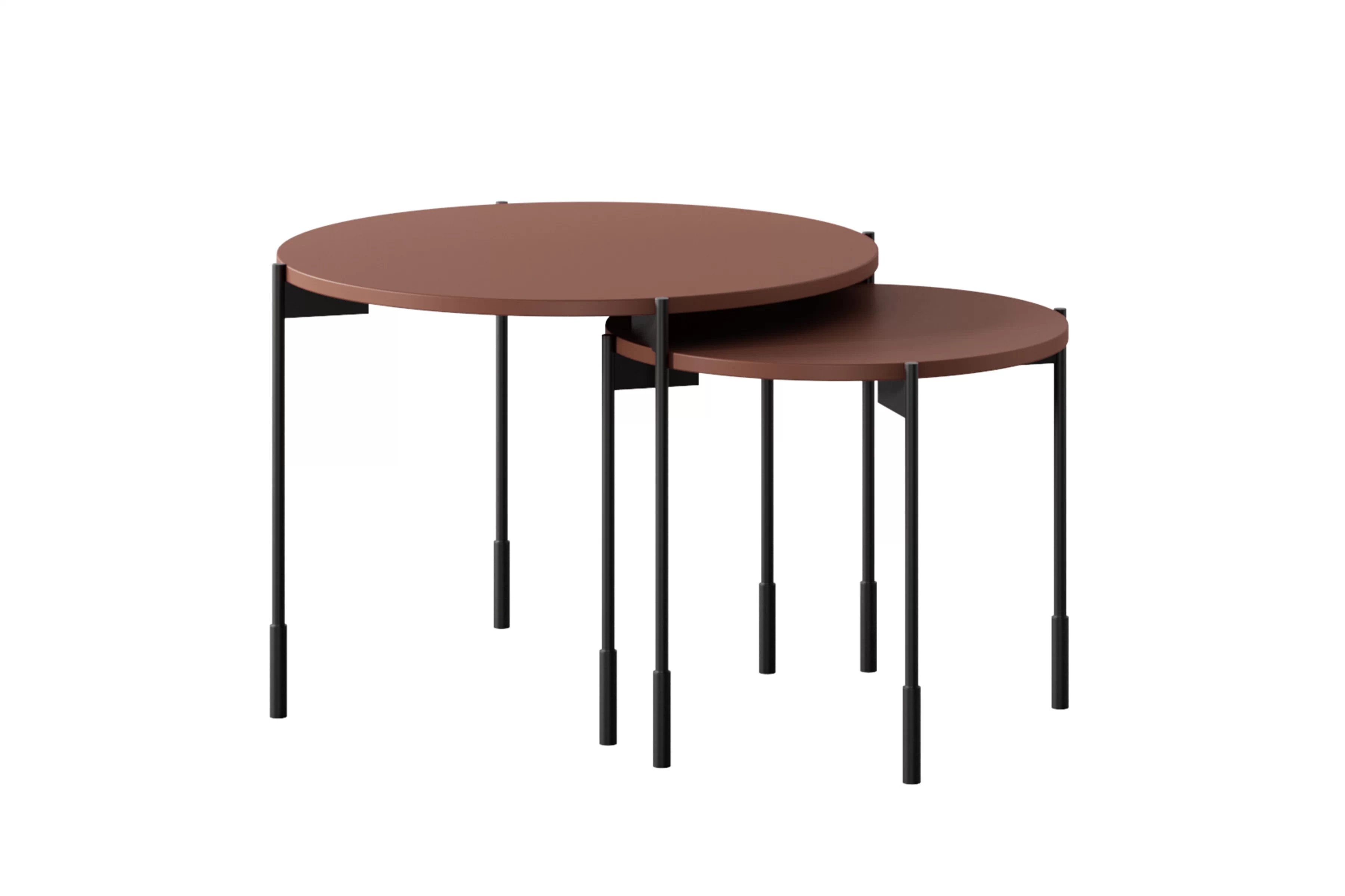 Kávový stolík Sonatia 60 cm okrúhly na kovových nohách - burgund Stolík kawowy Sonatia 60 cm okragly na kovových nohách - burgund