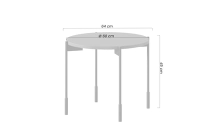Kávový stolík Sonatia 60 cm okrúhly na kovových nohách - kašmír Stolík kawowy Sonatia 60 cm okragly na kovových nohách - kašmír