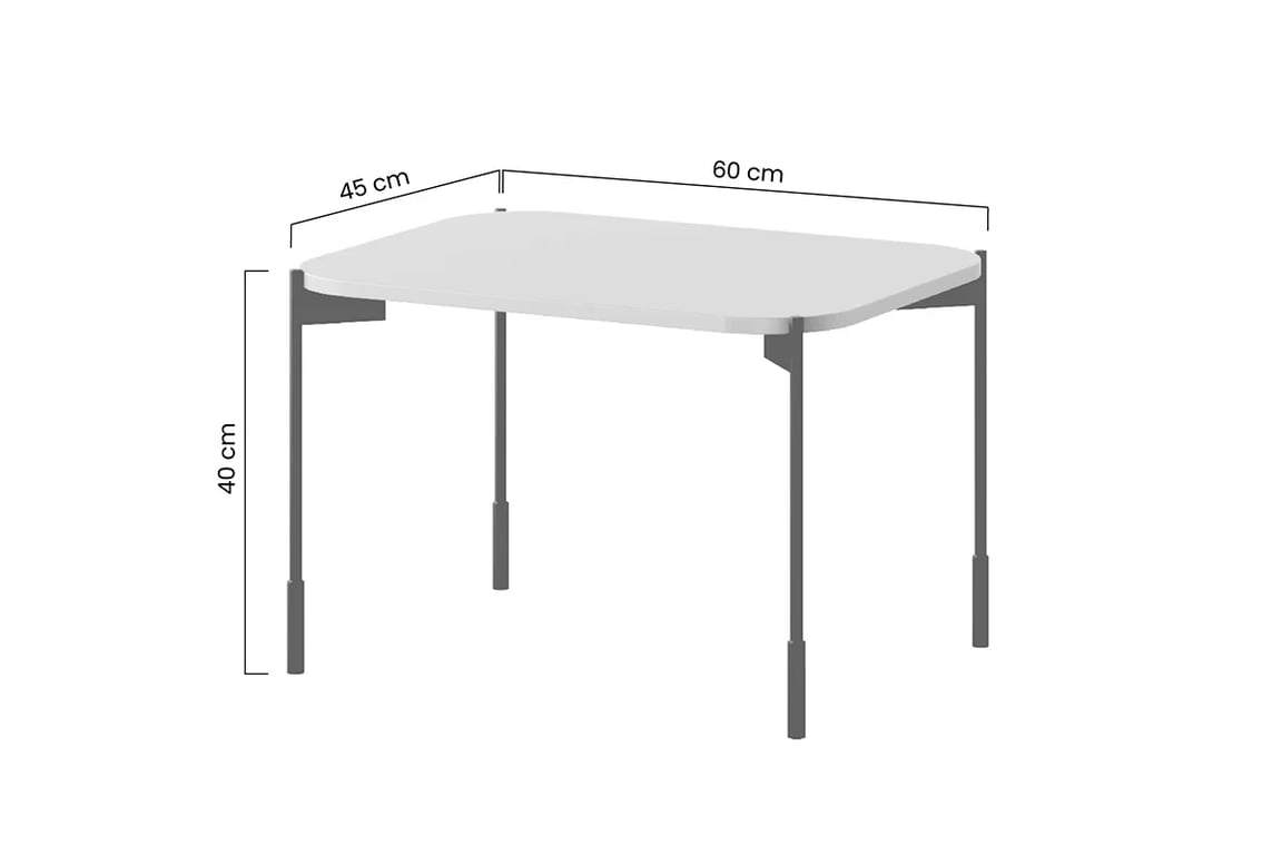 Kávový stolek Sonatia 60 cm obdélníkový - burgund  - Konec série z expozice stolek kawowy Sonatia 60 cm prostokatny na kovových nohách - burgund - Výprodej z expozice 