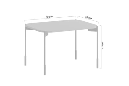Kávový stolík Sonatia 60 cm obdĺžnikový na kovových nohách - burgund Stolík kawowy Sonatia 60 cm prostokatny na kovových nohách - burgund