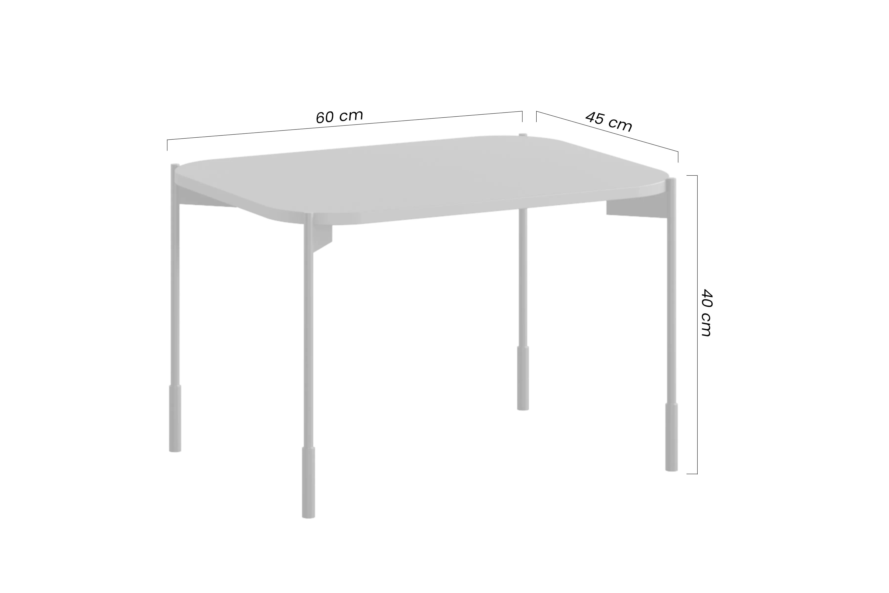 Kávový stolík Sonatia 60 cm obdĺžnikový na kovových nohách - burgund Stolík kawowy Sonatia 60 cm prostokatny na kovových nohách - burgund