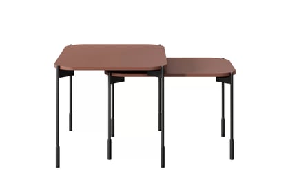 Kávový stolík Sonatia 60 cm obdĺžnikový na kovových nohách - burgund Stolík kawowy Sonatia 60 cm prostokatny na kovových nohách - burgund