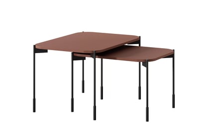 Kávový stolík Sonatia 60 cm obdĺžnikový na kovových nohách - burgund Stolík kawowy Sonatia 60 cm prostokatny na kovových nohách - burgund