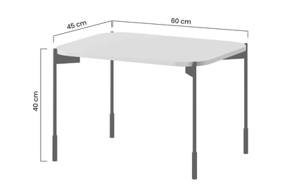 Konferenční stolek Sonatia 60x45 cm - burgund stolek kawowy Sonatia 60 cm prostokatny na kovových nohách - burgund