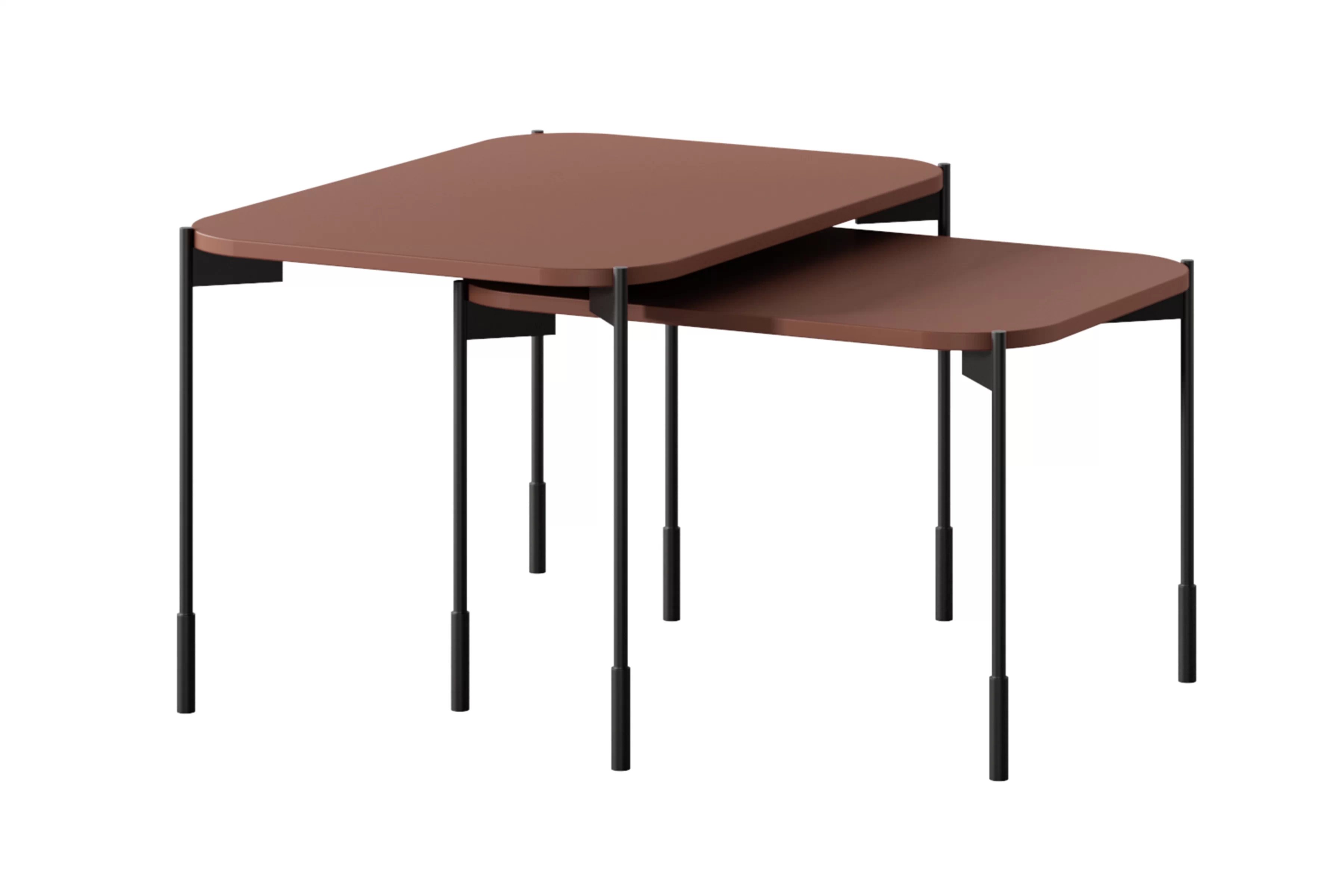 Konferenční stolek Sonatia 60 cm obdélníkový na kovových nohách - burgundská stolek kawowy Sonatia 60 cm prostokatny na kovových nohách - burgund