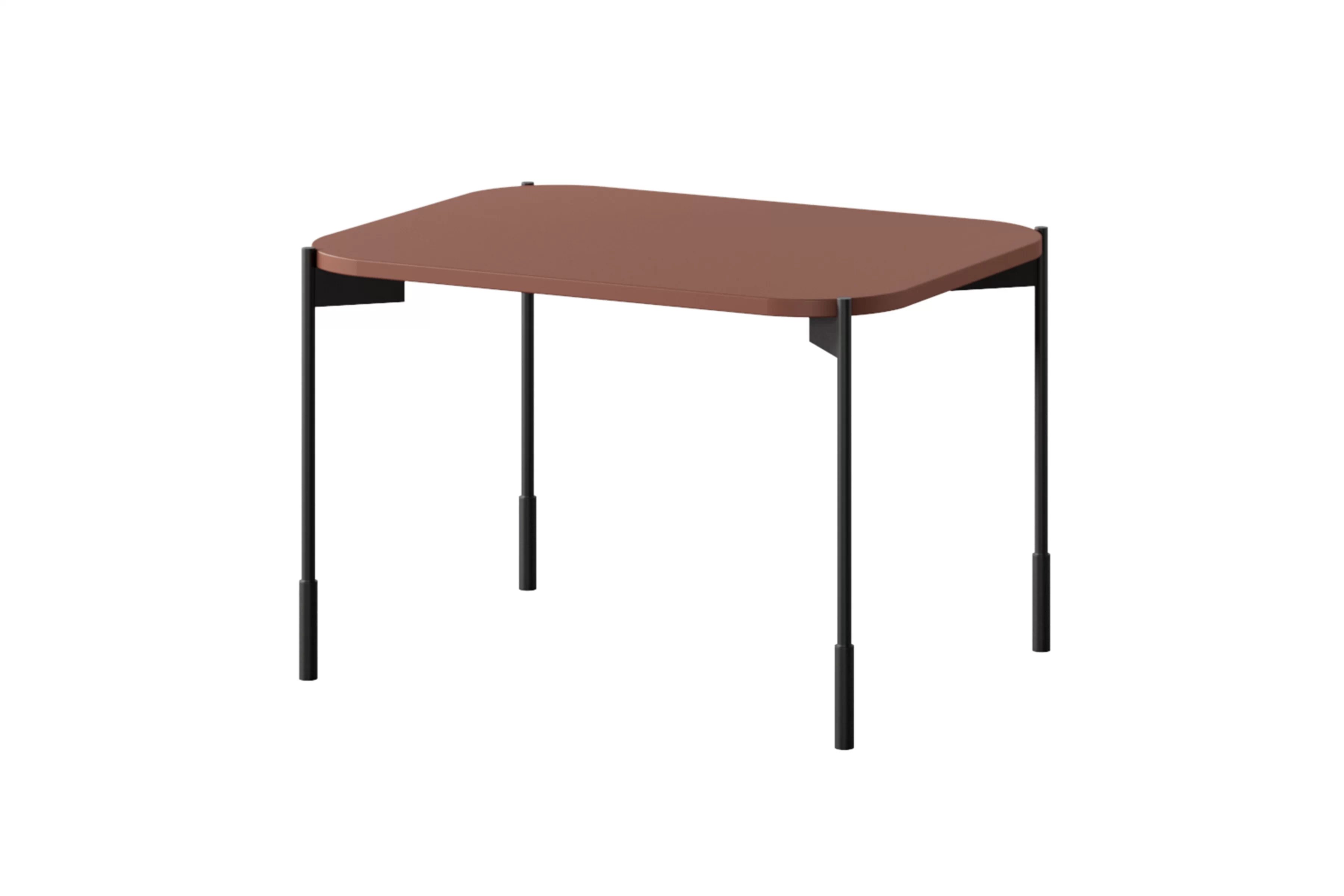 Konferenční stolek Sonatia 60 cm obdélníkový na kovových nohách - burgundská stolek kawowy Sonatia 60 cm prostokatny na kovových nohách - burgund