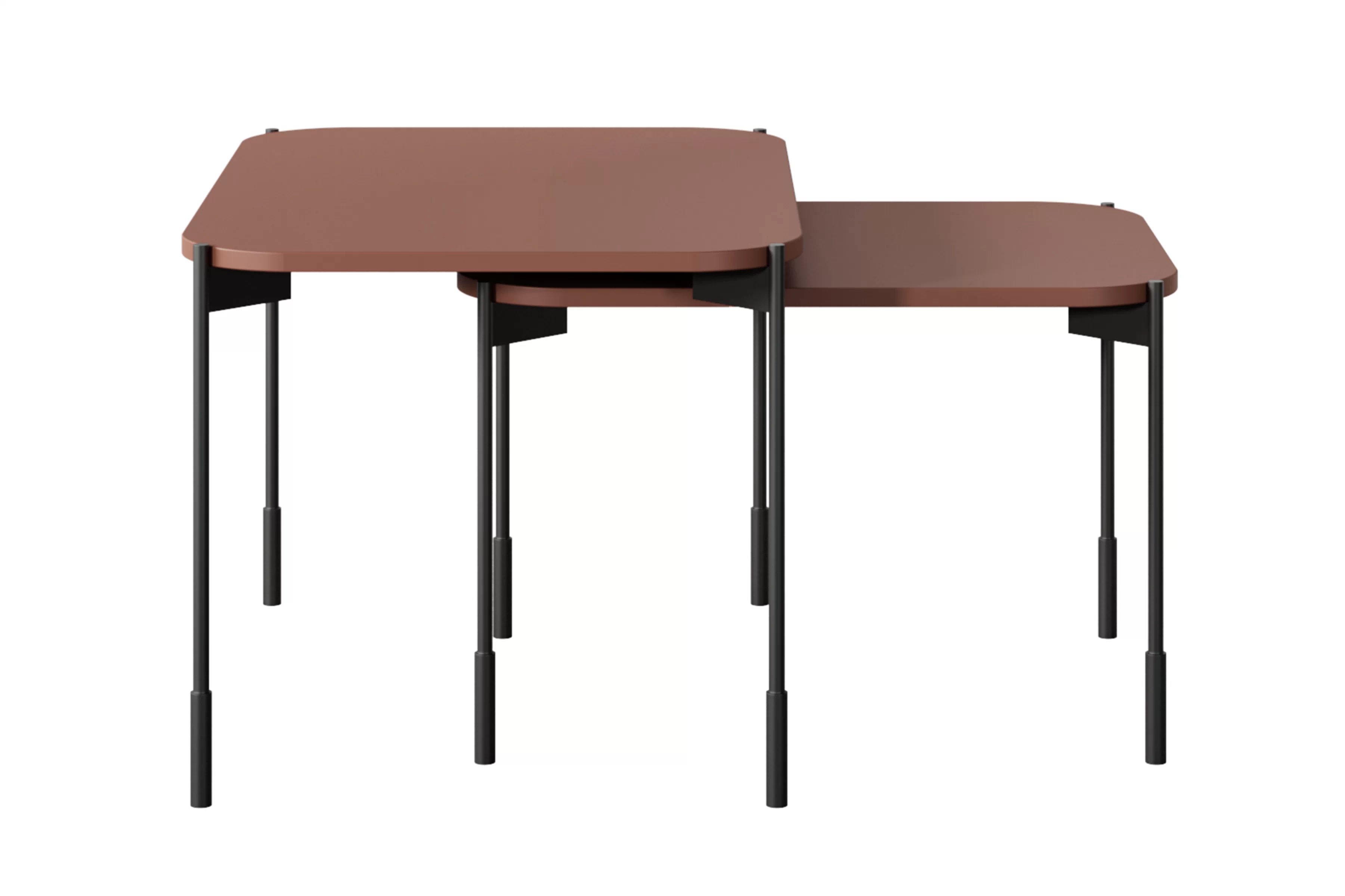 Konferenční stolek Sonatia 60 cm obdélníkový na kovových nohách - burgundská stolek kawowy Sonatia 60 cm prostokatny na kovových nohách - burgund