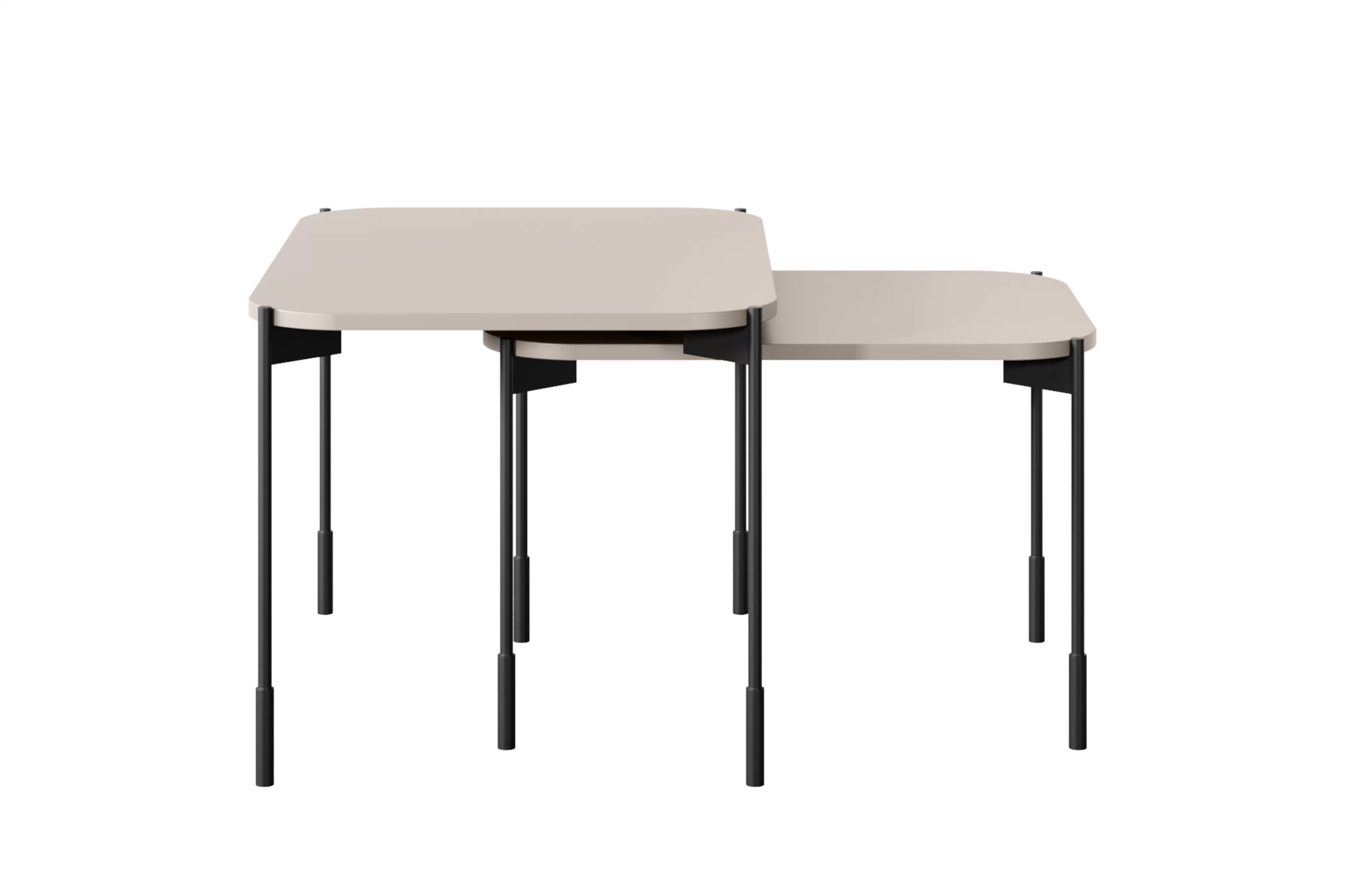 Kávový stolík Sonatia 60 cm obdĺžnikový na kovových nohách - kasmír Stolík kawowy Sonatia 60 cm prostokatny na kovových nohách - kašmír