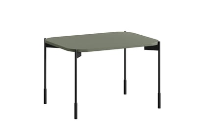 Hnedý konferenčný stolík Sonatia 60 cm s kovovými nohami - olivový