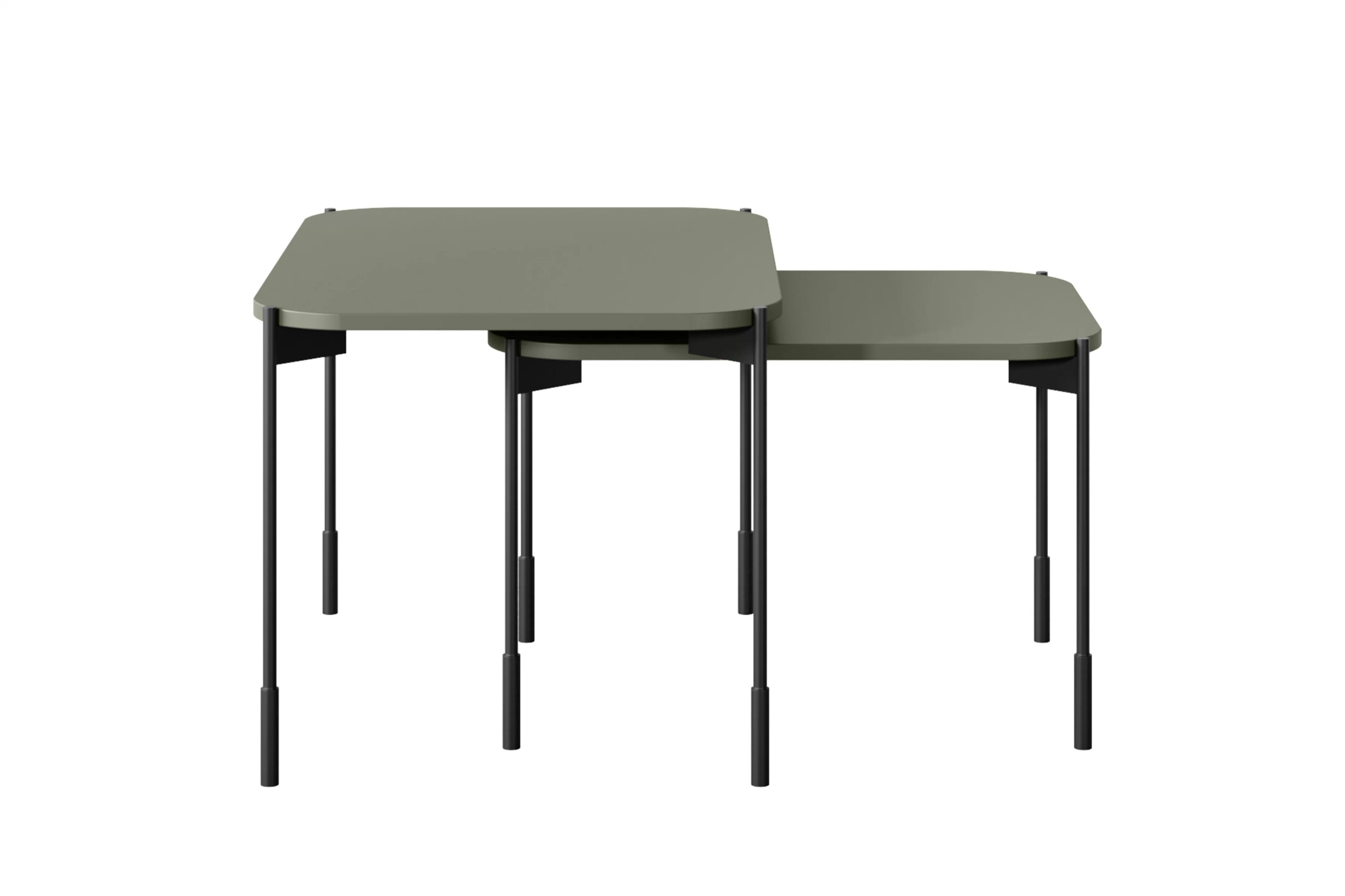 Hnedý konferenčný stolík Sonatia 60 cm s kovovými nohami - olivový Stolík kawowy Sonatia 60 cm prostokatny na kovových nohách - Oliva