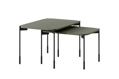 Hnedý konferenčný stolík Sonatia 60 cm s kovovými nohami - olivový Stolík kawowy Sonatia 60 cm prostokatny na kovových nohách - Oliva