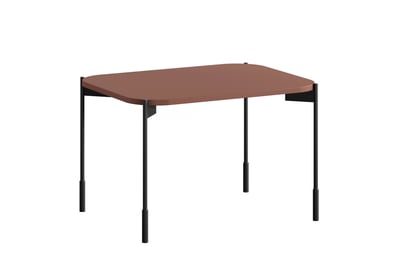 Kávový stolík Sonatia 70 cm obdĺžnikový na kovových nohách - burgund