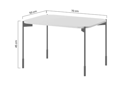 Konferenčný stolík Sonatia 70x50 cm - burgundová Konferenčný stolík Sonatia 70 cm prostokatny na kovových nohách - burgund