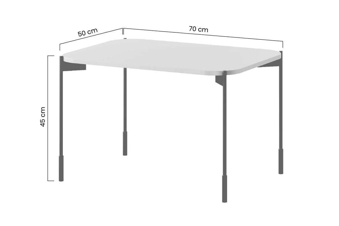 Konferenčný stolík Sonatia 70x50 cm - burgundová Konferenčný stolík Sonatia 70 cm prostokatny na kovových nohách - burgund