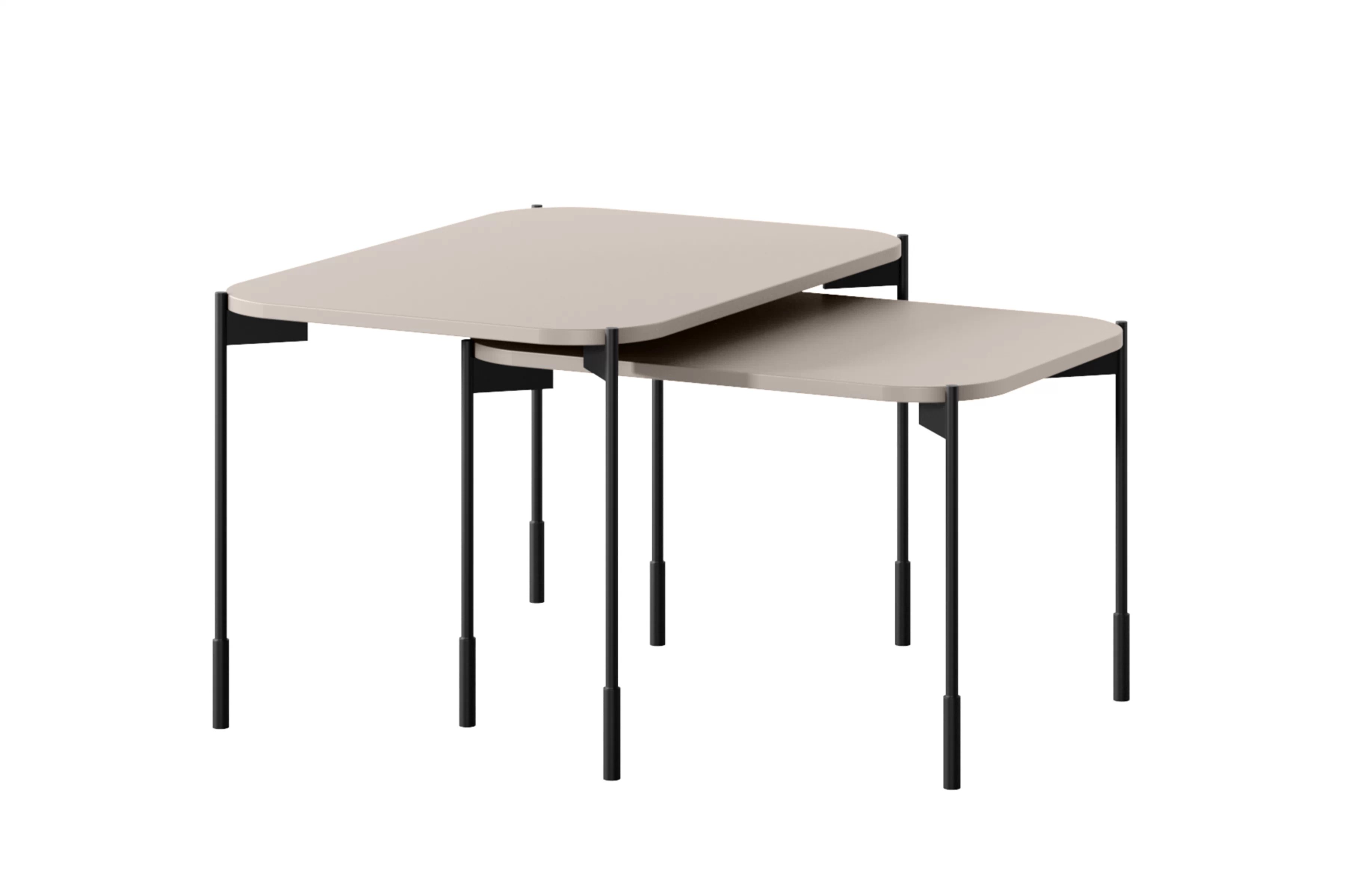 Kávový stolík Sonatia 70 cm obdĺžnikový na kovových nohách - kašmír Stolík kawowy Sonatia 70 cm prostokatny na kovových nohách - kašmír