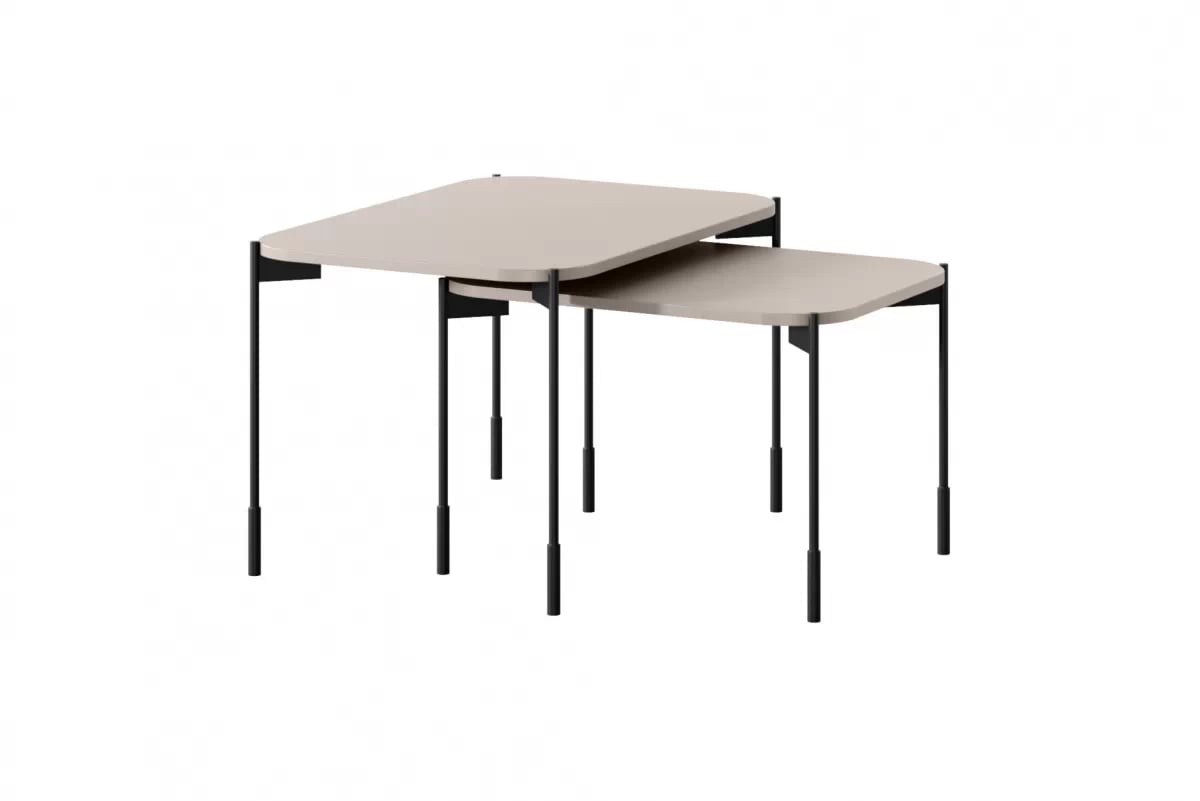 Konferenční stolek Sonatia 70x50 cm - kašmír stolek kawowy Sonatia 70 cm prostokatny na kovových nohách - kašmír