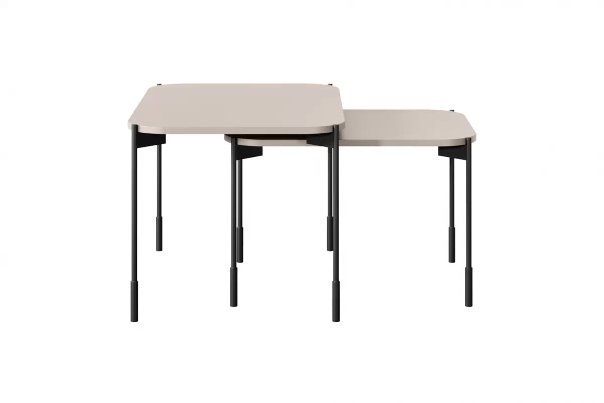 Konferenční stolek Sonatia 70x50 cm - kašmír stolek kawowy Sonatia 70 cm prostokatny na kovových nohách - kašmír