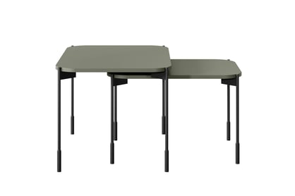 Obdĺžnikový konferenčný stolík Sonatia 70 cm na kovových nohách - olivový Stolík kawowy Sonatia 70 cm prostokatny na kovových nohách - Oliva