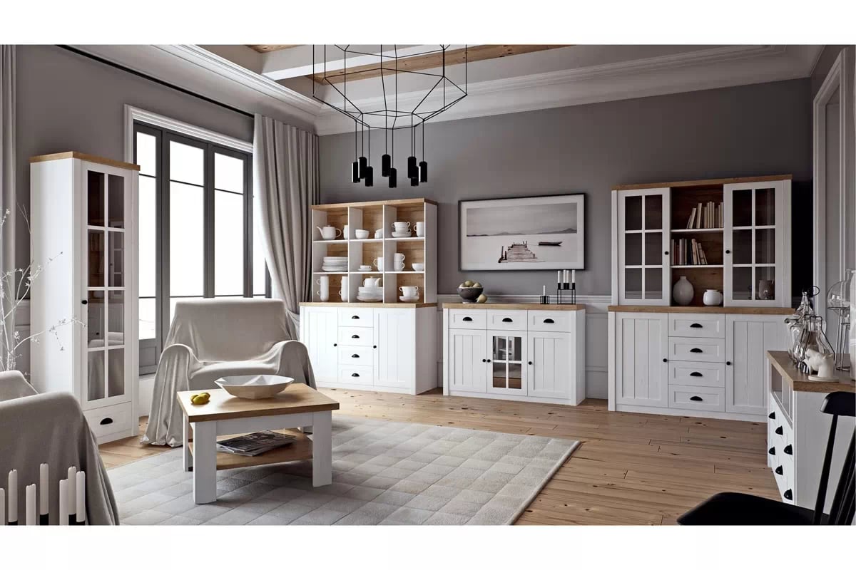 Stolík kawowy Prowansja 70 cm - Borovica andersen/Dub Lefkas kolekcia nábytku Prowansja - vizualizácia 1