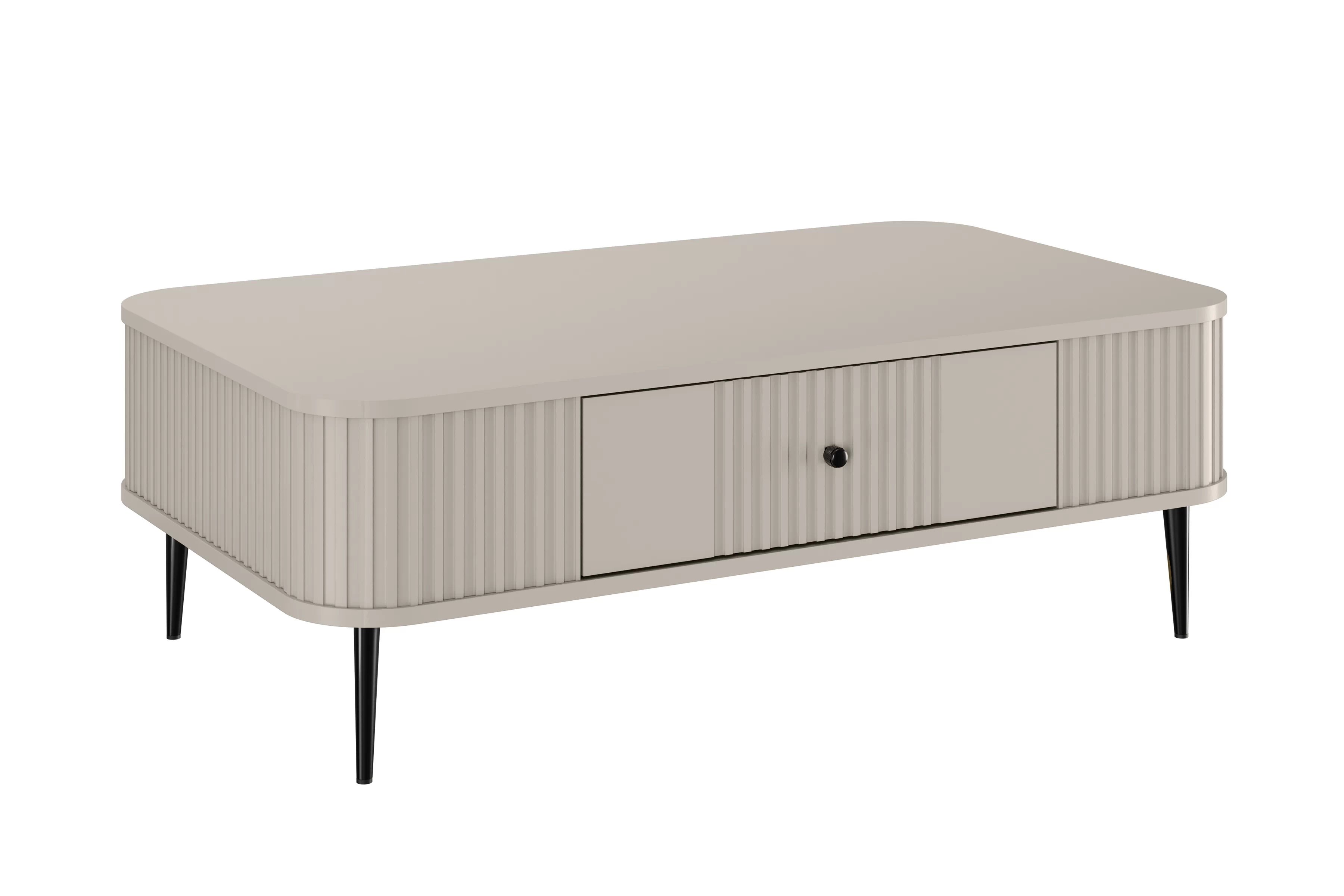 Kávový stolík Vesper 103x60 cm so zásuvkou - kasmír / čierne nohy Stolík kawowy Vesper 103x60 cm z szuflada - kašmír / čierny nožičky