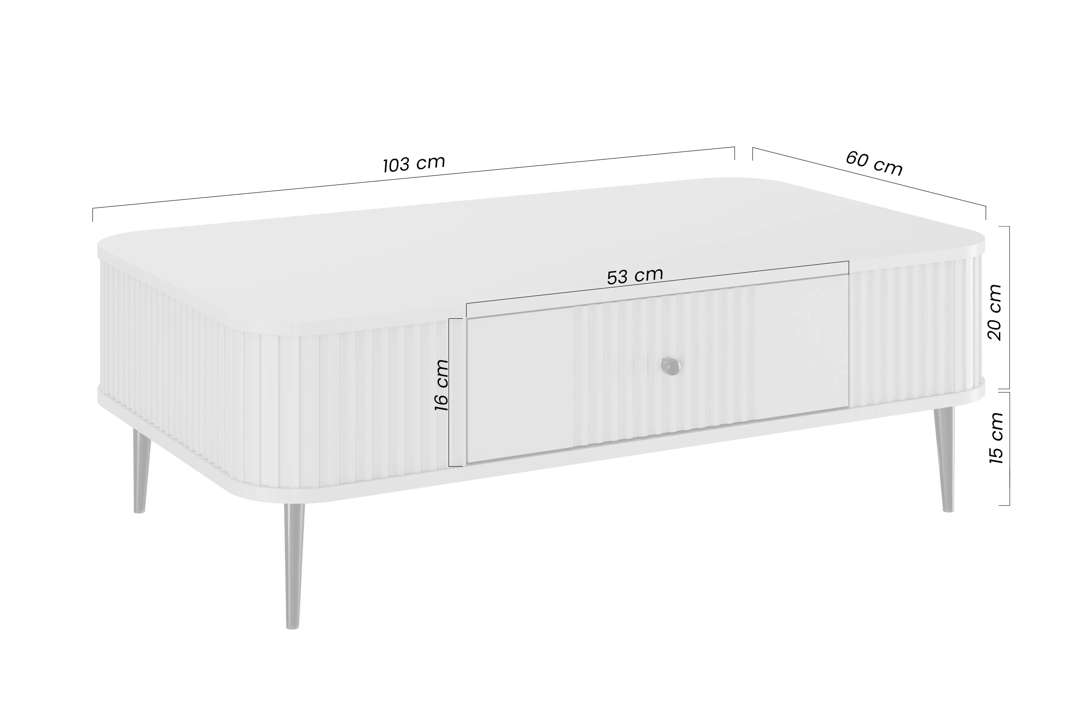Kávový stolík Vesper 103x60 cm so zásuvkou - kašmír / orech / zlaté nohy Stolík kawowy Vesper 103x60 cm z szuflada - kašmír / Orech / zlote nožičky