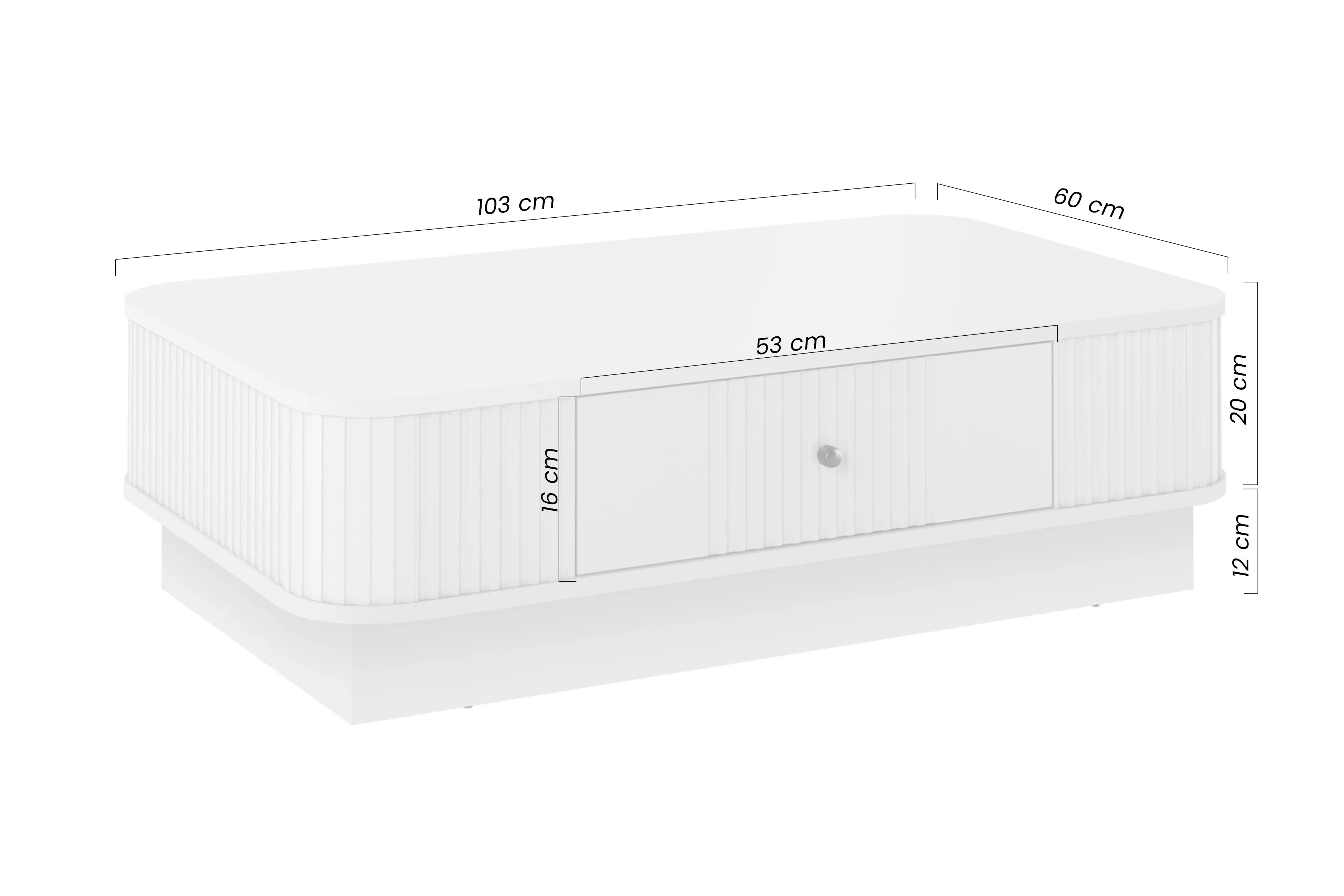 Kávový stolík Vesper 103x60 cm so zásuvkou na sokli - kasmír / čierny úchyt Stolík kawowy Vesper 103x60 cm z szuflada na sokelu - kašmír / Čierny Úchytka