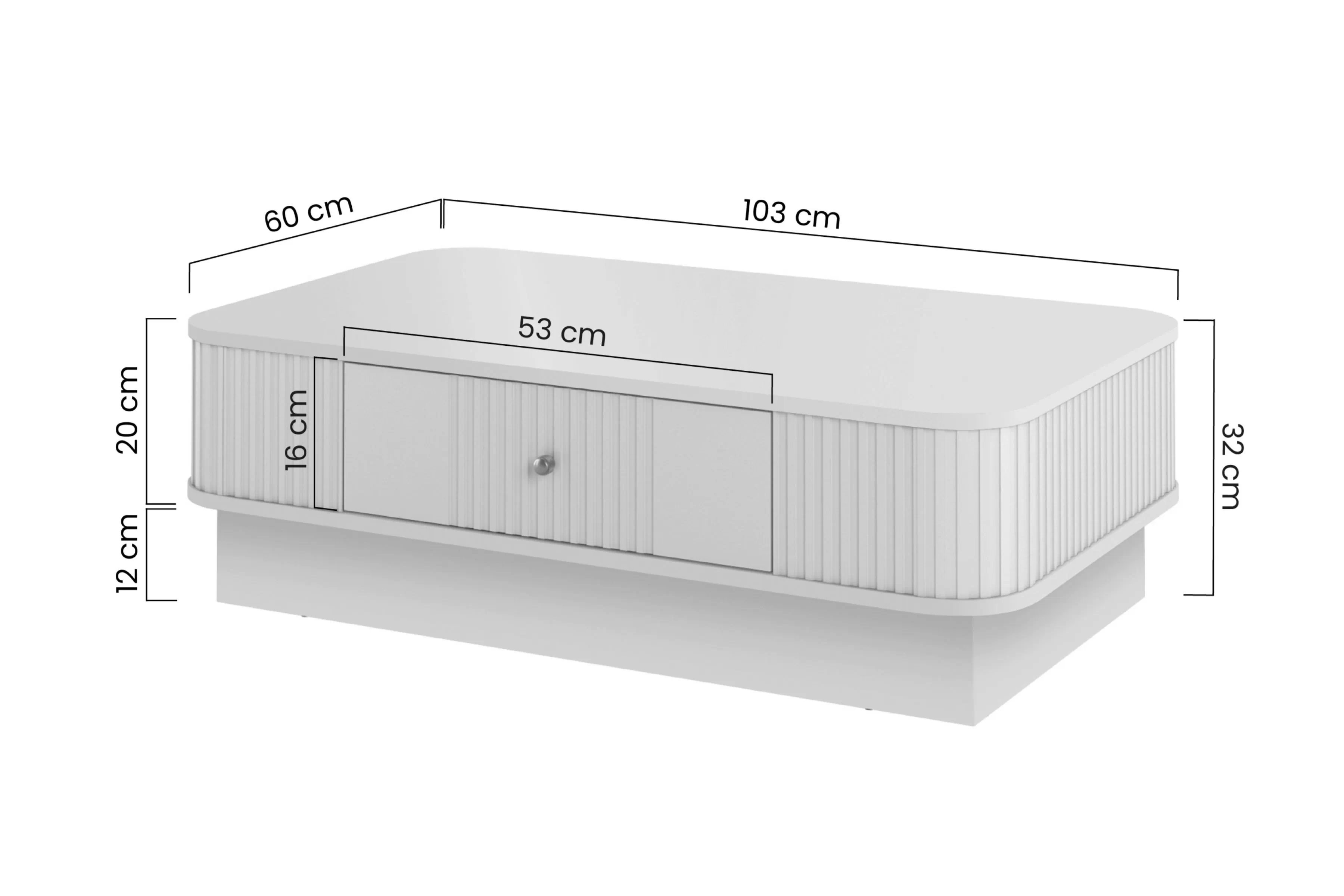 Konferenční stolek se zásuvkou Vesper 103x60 cm na soklu - černý / černá úchytka stolek kawowy z szuflada Vesper 103x60 cm - černá / černá uchwyt