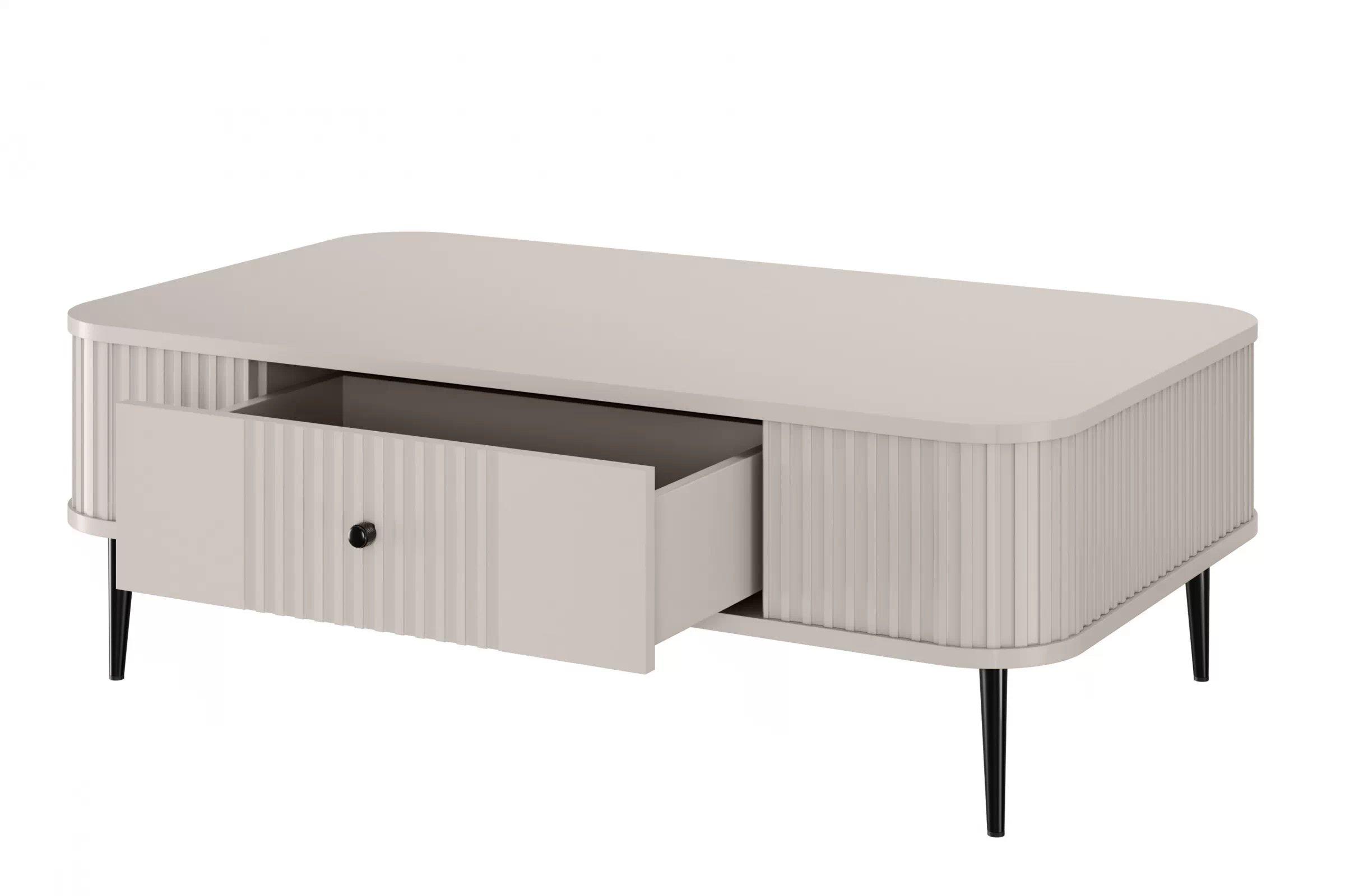 Konferenční stolek se zásuvkou Vesper 103x60 cm - kašmír / černé nohy stolek kawowy z szuflada Vesper 103x60 cm - kašmír / černá Nohy