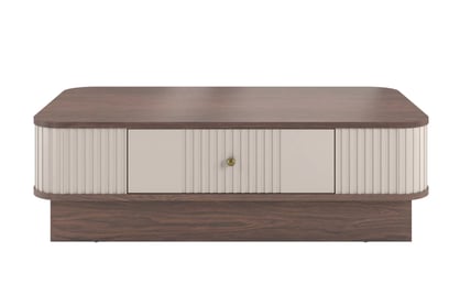 Stolík kawowy z szuflada Vesper 103x60 cm - kašmír / Orech / zlote úchyty Stolík kawowy z szuflada Vesper 103x60 cm - kašmír / Orech / zlaté Úchytka