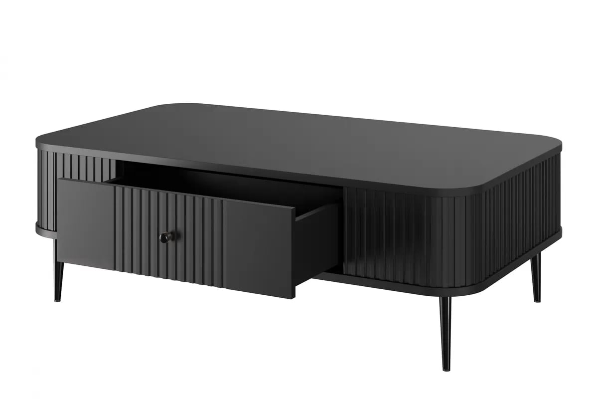 Konferenčný stolík Vespera 103x60 cm - čierna / čierne nožičky Konferenčný stolík z szuflada Vespera 103x60 cm - Čierny / čierny nožičky