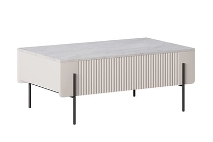 Konferenčný stolík Malmi 100 cm - kašmírová / crema bianca / čierna