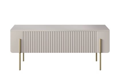 Kávový stolík Malmi 100 cm so zásuvkami - kašmír / zlaté nožičky Stolík kawowy so zásuvkami Malmi 100 cm - kašmír / zlote nozki